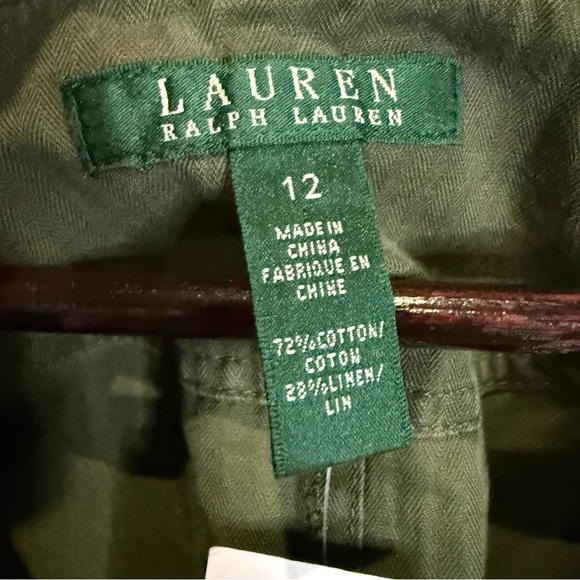 NWT Ralph Lauren Green Tie Front Sleeveless Midi Dress size 12 linen cotton - Picture 6 of 12